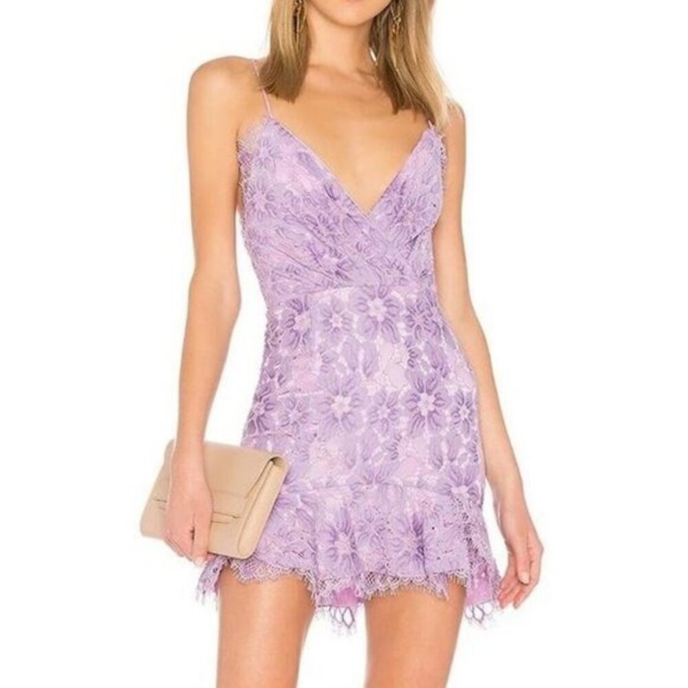 NBD Marilyn Lilac Lace Mini Dress Small